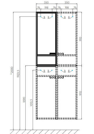Шкаф - колонна Aquaton Флай 1-створчатый белый/дуб крафт
