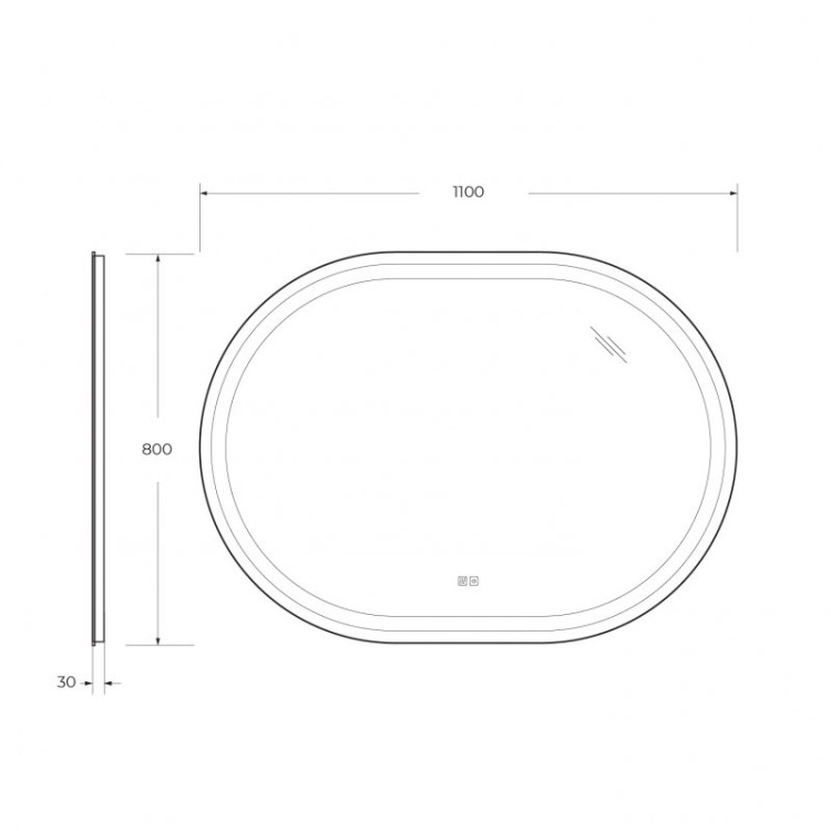 Зеркало со встроенной подсветкой, сенсорным выключателем и подогревом, 12V, 220-240V Cezares CZR-SPC-GIUBILEO-1000-800-TCH-WARM