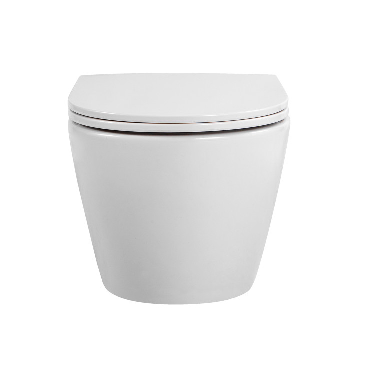 Унитаз-компакт безободковый Aquatek ЕВРОПА AQ1900T-00, 490*360*320 мм, смыв TORNADO, горизонтальный выпуск, тонкое сиденье с механизмом плавного закрывания, крепеж