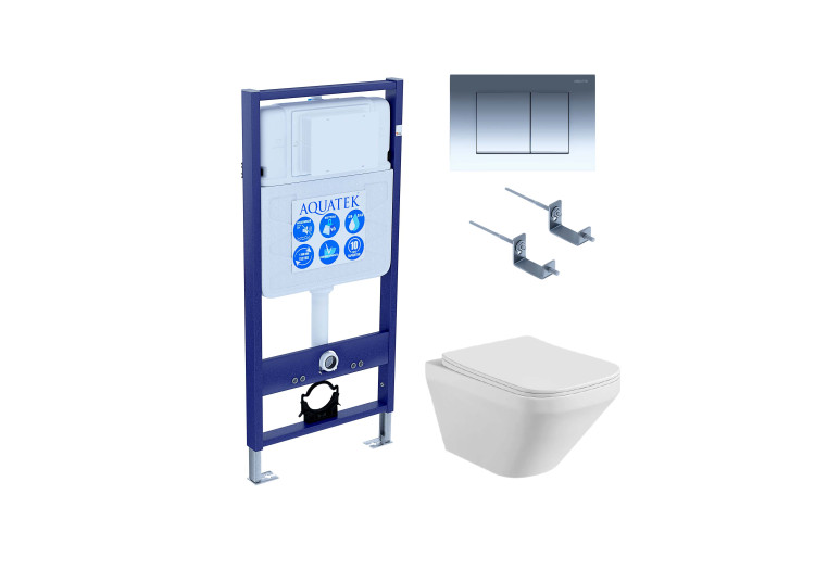 Комплект унитаз + инсталляция Aquatek SET AQUATEK ЛИРА-010 4в1