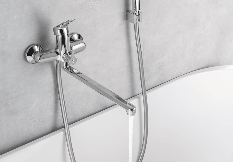 Смеситель для ванны с длинным изливом Aquatek AQ1042CR ВЕГА