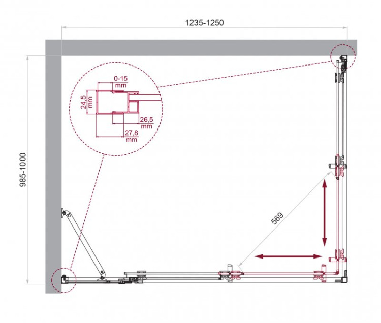 Душевой уголок BELBAGNO LUCE-AH-21 BelBagno LUCE-AH-21-120/80-C-Cr
