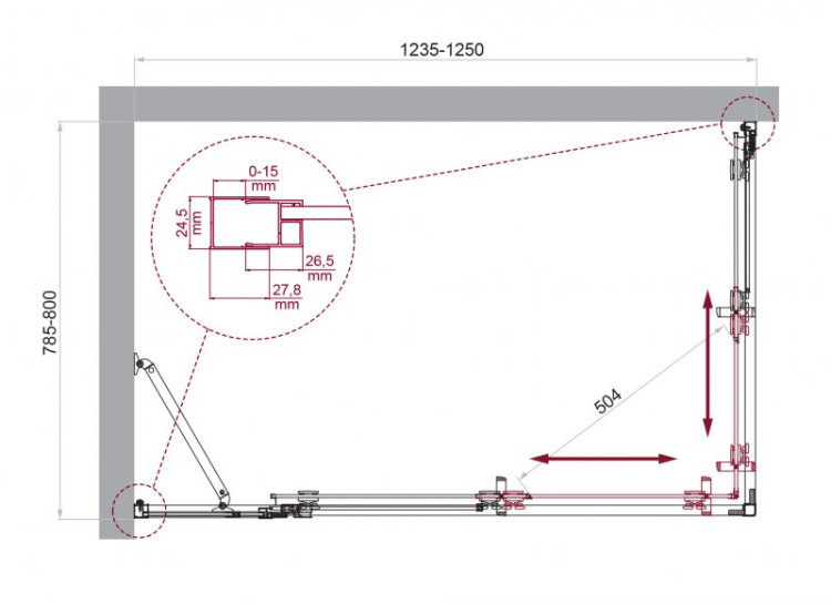 Душевой уголок BELBAGNO LUCE-AH-21 BelBagno LUCE-AH-21-120/80-C-Cr