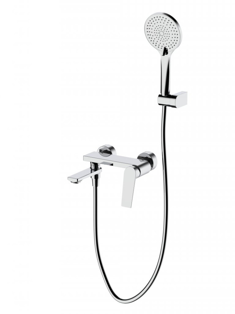 Смеситель для ванны и душа в комплекте с ручным душем, шлангом и держателем Cezares COMFORT-VD-01