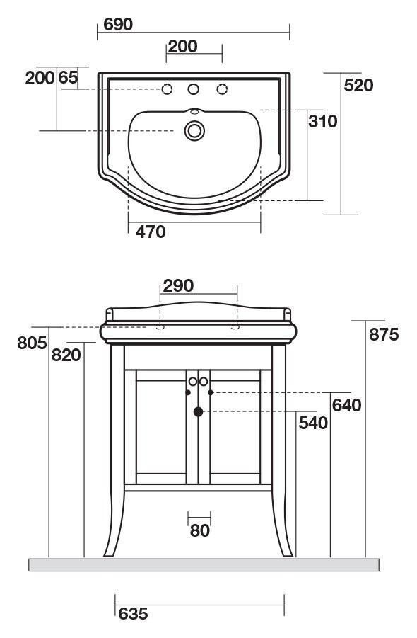 Тумба под раковину Kerasan Retro 69