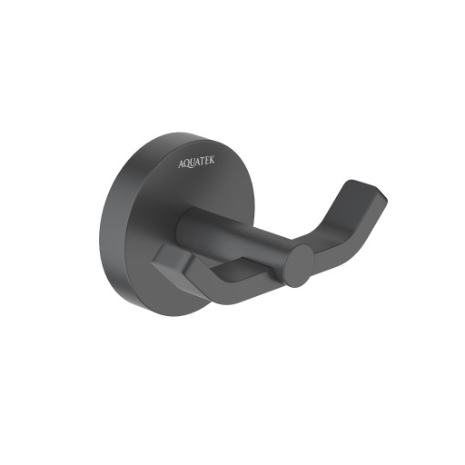 Крючок двойной Aquatek матовый черный AQ4602MB Бетта