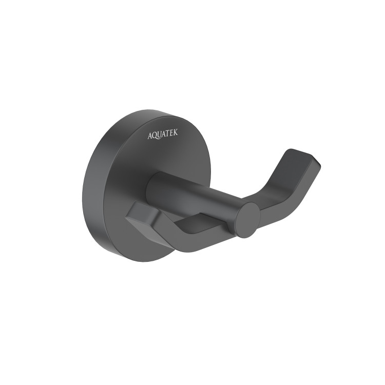 Крючок двойной Aquatek матовый черный AQ4602MB Бетта