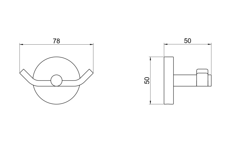 Крючок двойной Aquatek матовый черный AQ4602MB Бетта