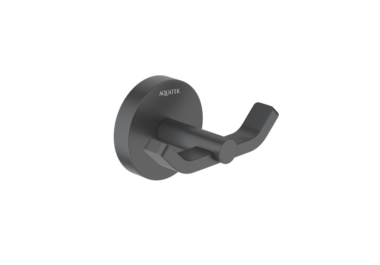 Крючок двойной Aquatek матовый черный AQ4602MB Бетта