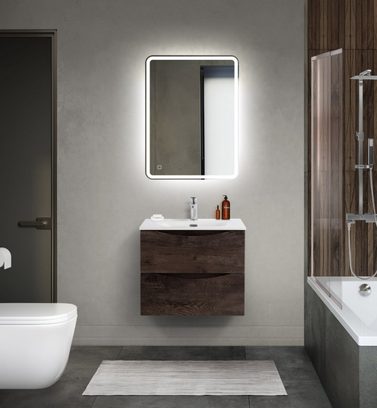 База под раковину подвесная с двумя выкатными ящиками BelBagno MARINO-CER-MINI-600-2C-SO-WO-P
