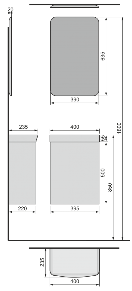 Тумба под раковину Velvex Bio 40 mBio-40