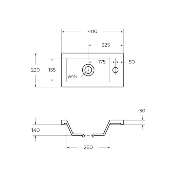 База под раковину подвесная с одной дверкой Cezares PIETRA MINI-400-1A-SO-PT-L