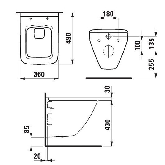 Унитаз Laufen Palace New 8.2070.3 подвесной
