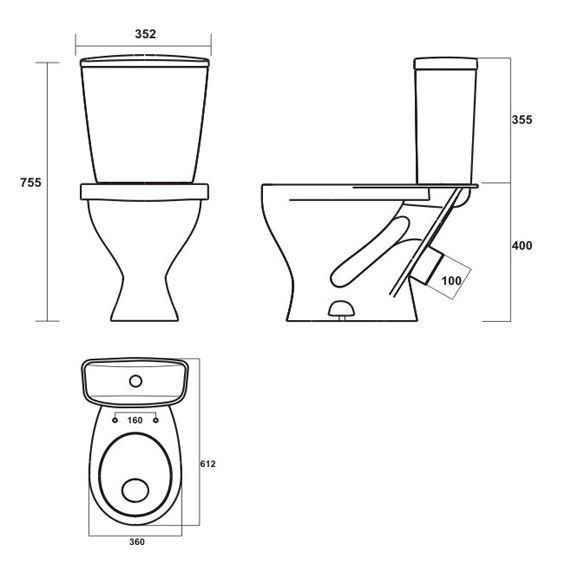 Унитаз-компакт Sanita Эталон эконом ETLSACC01090113