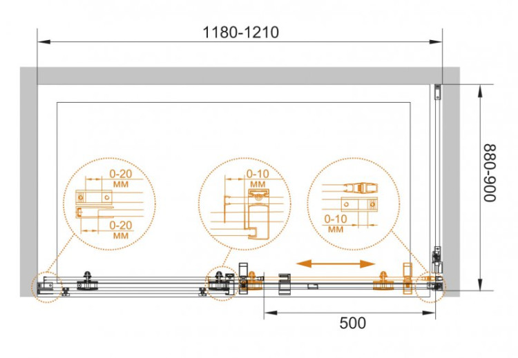Душевой уголок STYLUS-O-M-AH-1 Cezares STYLUS-O-M-AH-1-160/90-C-Cr