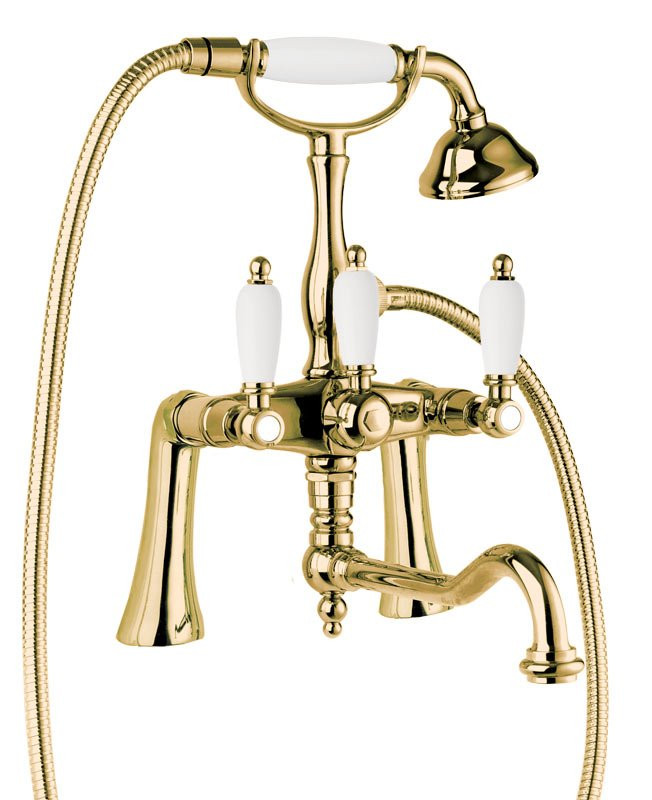 Смеситель на борт ванны с повортным изливом и ручным душем Cezares FIRST-PBV2-02-M