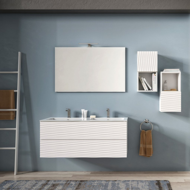 Подвесной шкафчик с одной нижней открытой полкой и распашной дверкой вверху, 30x22x61 Cezares BAPN02.601