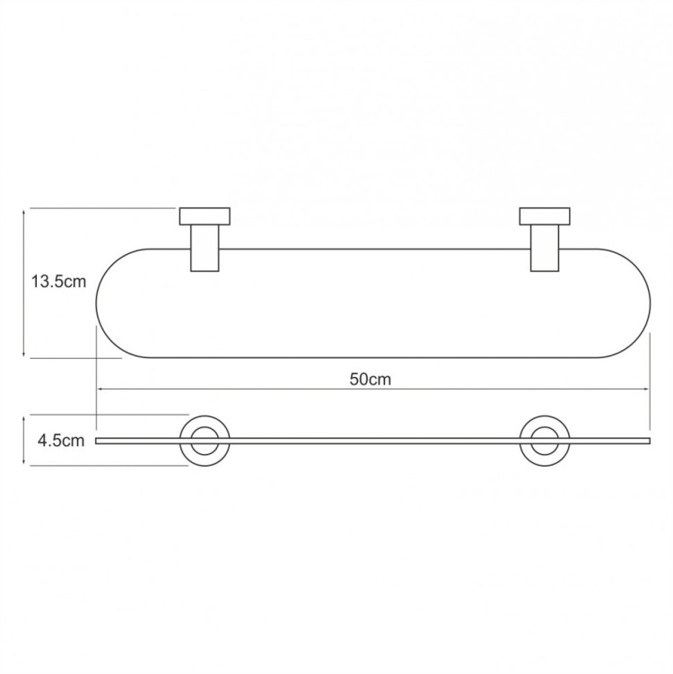WasserKRAFT Donau K-9424 Полка стеклянная