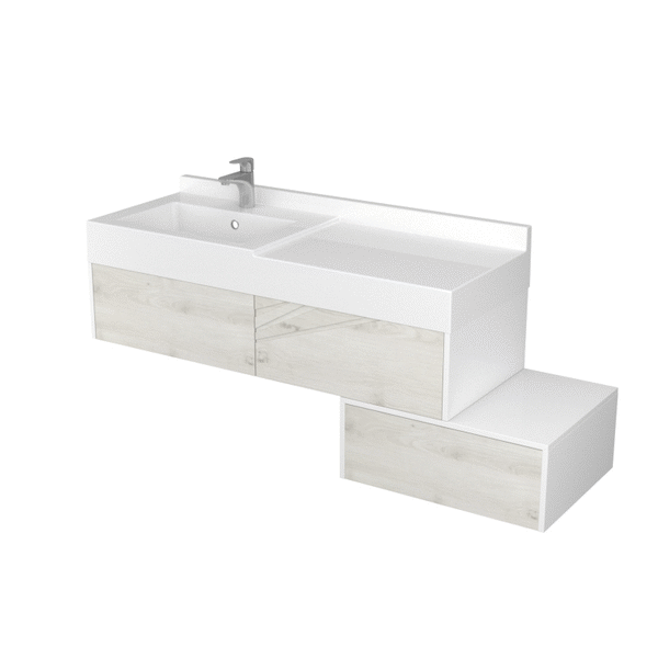 Тумба под раковину AQUATON Сакура 120 ольха наварра, белый глянец 1A219701SKW80