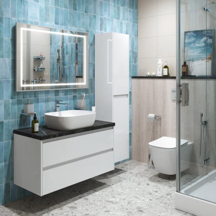 База под раковину подвесная с двумя выкатными ящиками BelBagno KRAFT-1000-2C-SO-RT