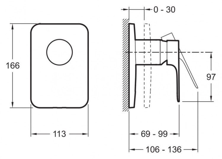 Смеситель для душа Jacob Delafon Aleo+ E98706-CP