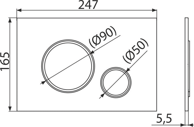 Кнопка управления для скрытых систем инсталляции, xром-глянец/xром-мат Alcadrain M771