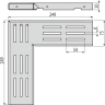Решетка для дренажного углового желоба 75 мм, оцинкованная сталь Alcadrain ADZ-R101R