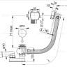 Сифон для ванны автомат с напуском воды через перелив, металл Alcadrain A564KM1