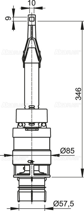 Сливной механизм для скрытых систем инсталляции Alcadrain A06