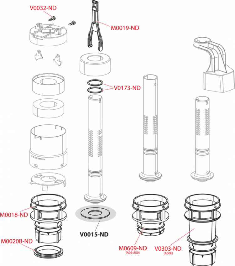 Сливной механизм для скрытых систем инсталляции Alcadrain A06