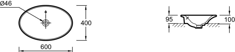 Раковина-чаша 60 см Jacob Delafon PRESQU'ILEE4439-00