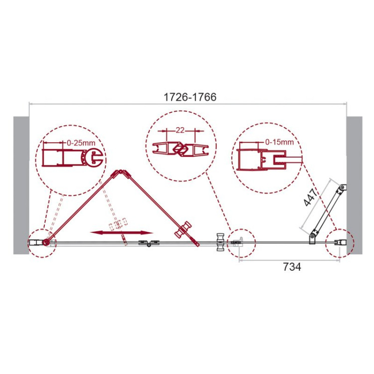 Душевая дверь BELBAGNO ALBANO-BS-13 Cezares ALBANO-BS-13-100+70-C-Cr