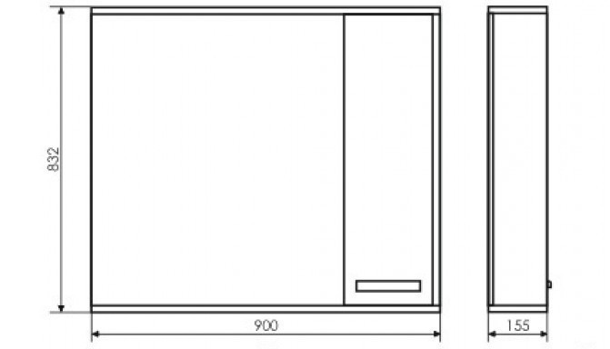 Зеркальный шкаф Comforty Тулуза 90