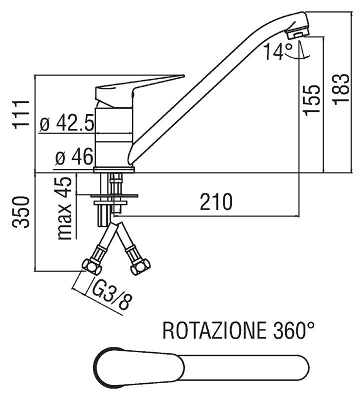 Смеситель для кухни Nobili Blues BS101113/60CR
