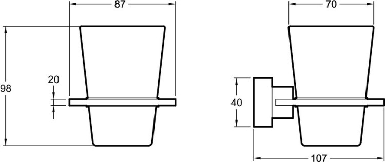 Держатель со стаканчиком, 8,7 х 9,8 см. Jacob Delafon EO E77866-CP
