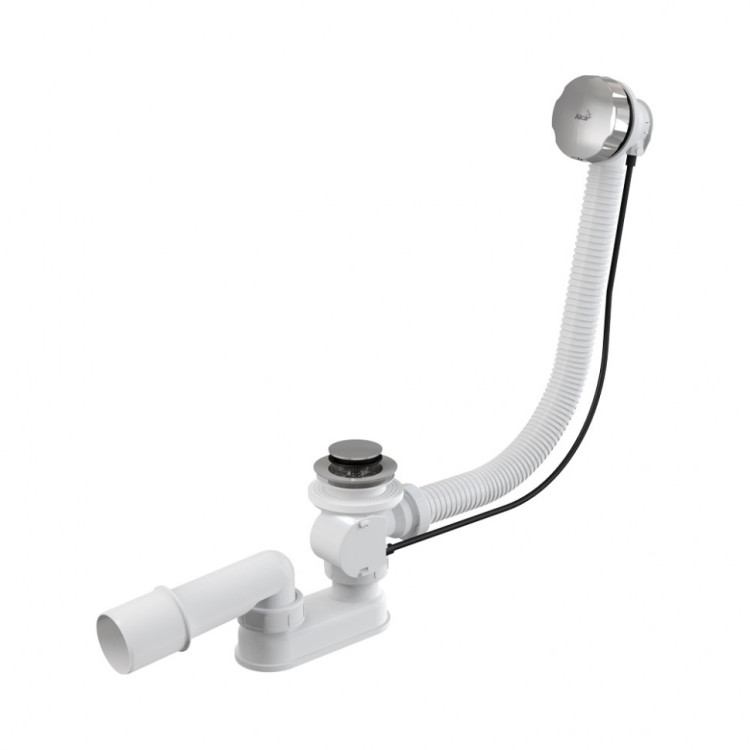 Alcaplast Сифон для ванны автомат комплект металл/металл длина 57 см, A55K-RU-01