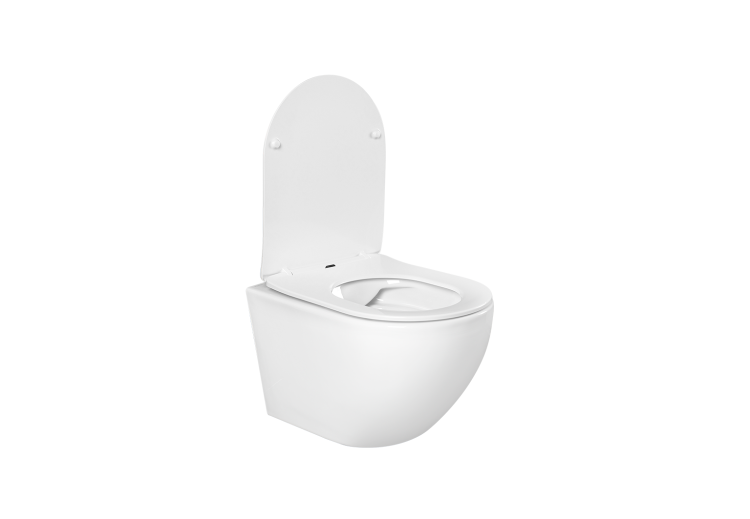 Унитаз подвесной безободковый Aquatek ЕВРОПА AQ1901-00 525*360*320 мм, горизонтальный выпуск, тонкое сиденье с механизмом плавного закрывания, крепеж