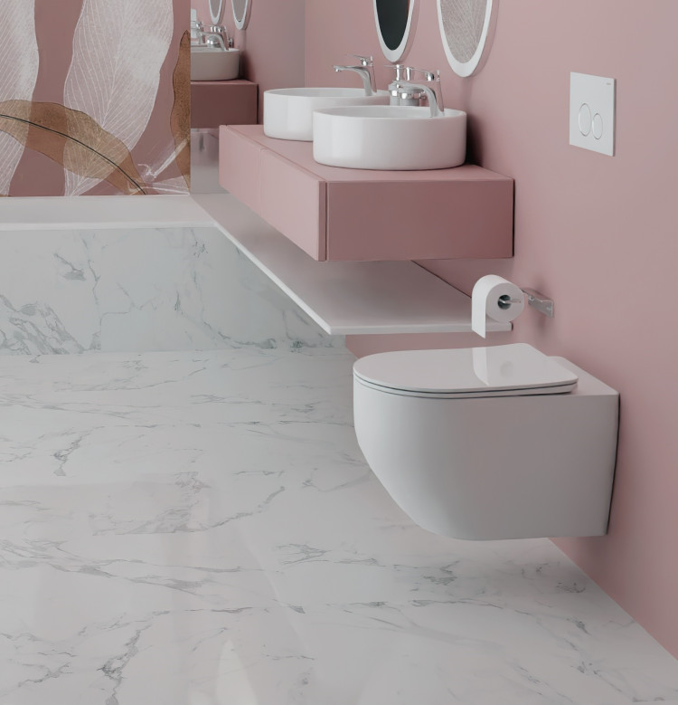 Унитаз подвесной безободковый Aquatek ЕВРОПА AQ1901-00 525*360*320 мм, горизонтальный выпуск, тонкое сиденье с механизмом плавного закрывания, крепеж