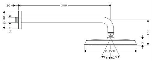 Верхний душ Hansgrohe Raindance Classic 27 27424000