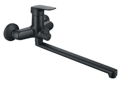 Смеситель для ванны с длинным изливом Aquatek, матовый черный AQ1042MB ВЕГА