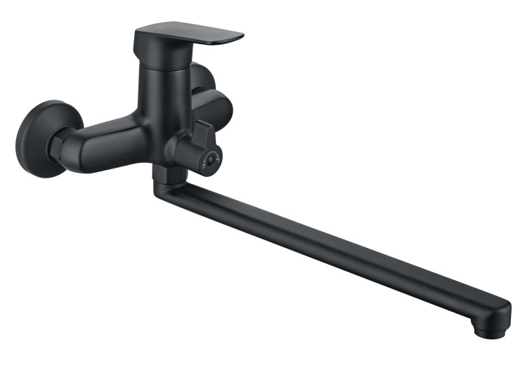 Смеситель для ванны с длинным изливом Aquatek, матовый черный AQ1042MB ВЕГА