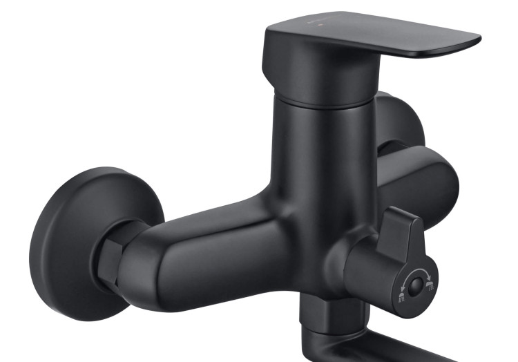 Смеситель для ванны с длинным изливом Aquatek, матовый черный AQ1042MB ВЕГА