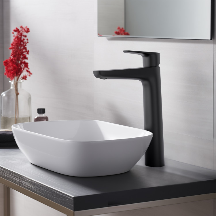 Смеситель для раковины 230, без донного клапана Aquatek, матовый черный AQ1104MB БЕТТА