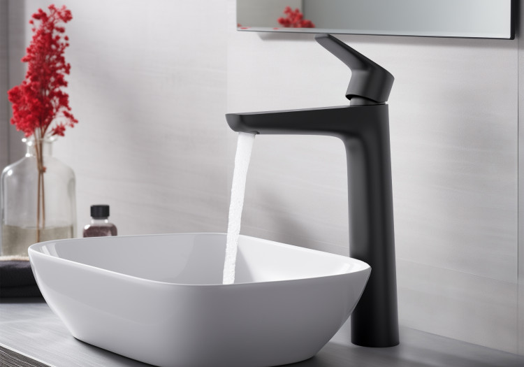 Смеситель для раковины 230, без донного клапана Aquatek, матовый черный AQ1104MB БЕТТА