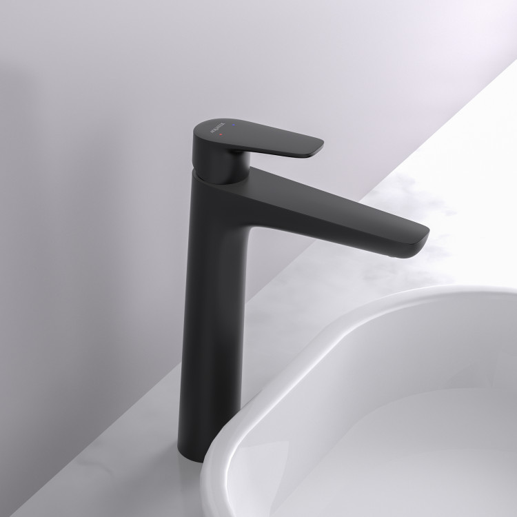 Смеситель для раковины 230, без донного клапана Aquatek, матовый черный AQ1104MB БЕТТА