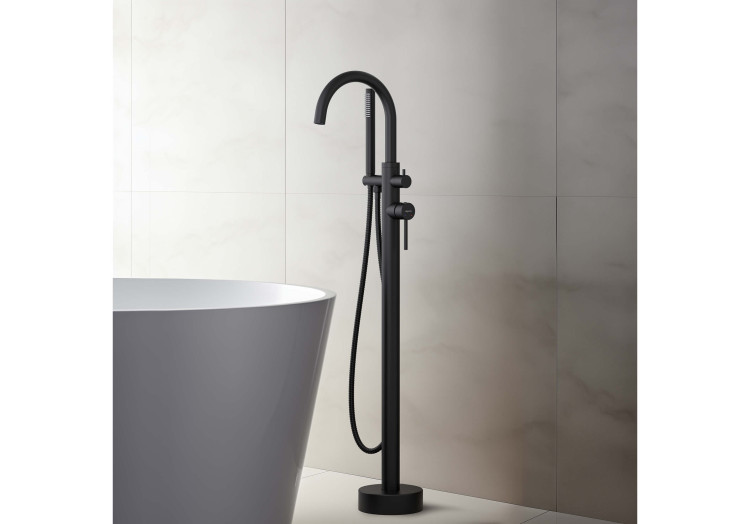 Смеситель для ванны напольный Aquatek, матовый черный AQ1345MB ЕВРОПА