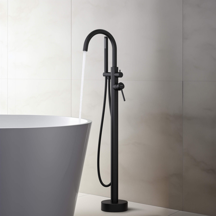 Смеситель для ванны напольный Aquatek, матовый черный AQ1345MB ЕВРОПА