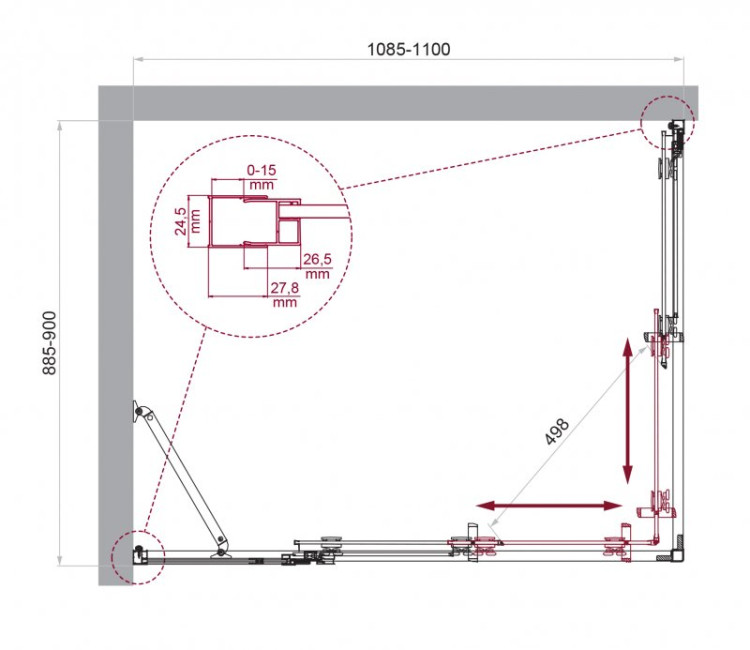 Душевой уголок BELBAGNO LUCE-AH-21 BelBagno LUCE-AH-21-120/80-P-Cr