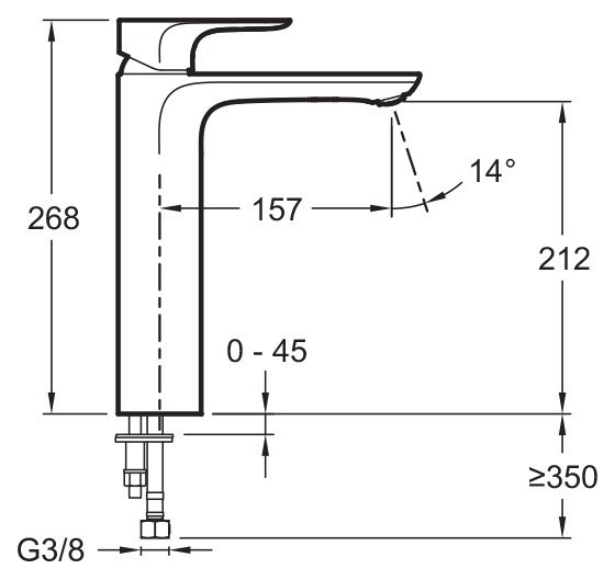 Смеситель для раковины Jacob Delafon Aleo E72299-4-CP