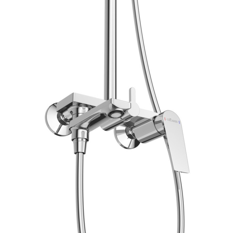 Душевая стойка со смесителем, изливом, верхним и ручным душем Cezares COMFORT-CVD-01